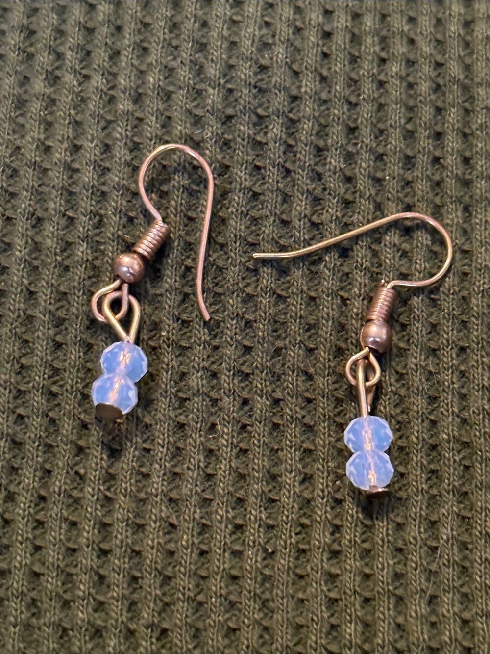 Delicate Blue Bead Drop Earrings - Women Jewelry